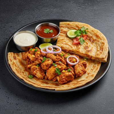 Paratha Shawarma Plate