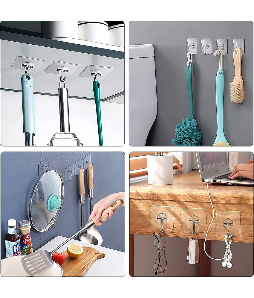 Self Adhesive PVC Flower Wall Hooks (Pack of 10) view 2