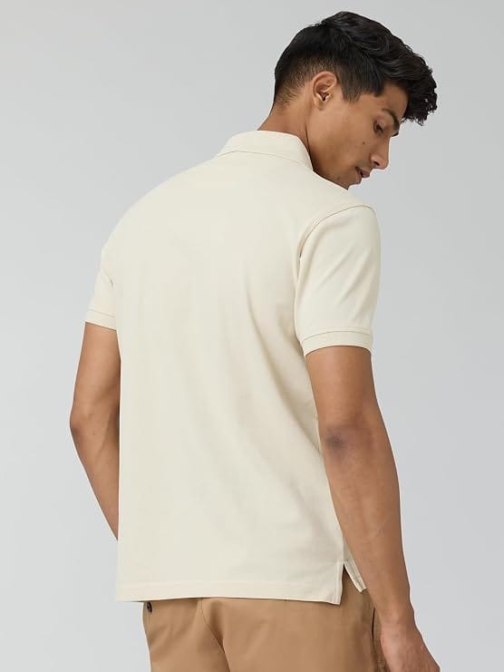 Men's Beige Super Combed Cotton Polo Shirt view 2
