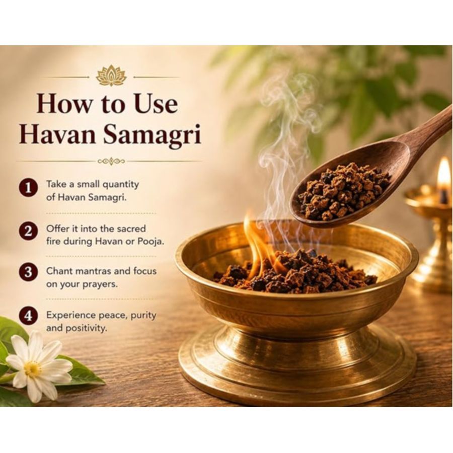 Hawan Samagri - Premium Herbal Puja & Havan Mix with Natural Herbs Guggal for Daily Rituals view 2