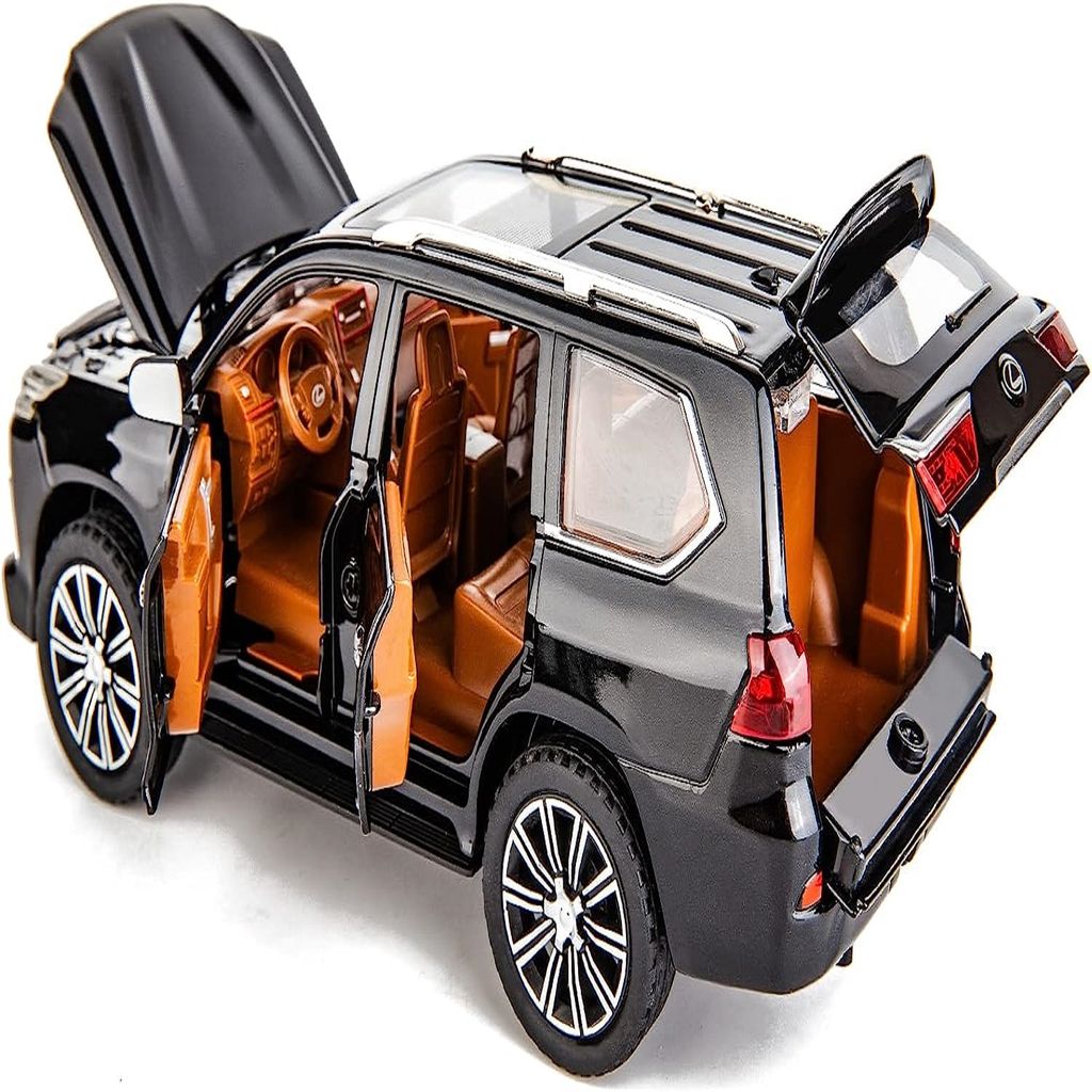 KTRS ENTERPRISE 1:24 Lexus 570 Off-Road in Luxury SUV Model Car, Zinc Alloy Pull Back Toy Car with Sound and Light for Kids Boy Girl Gift view 2