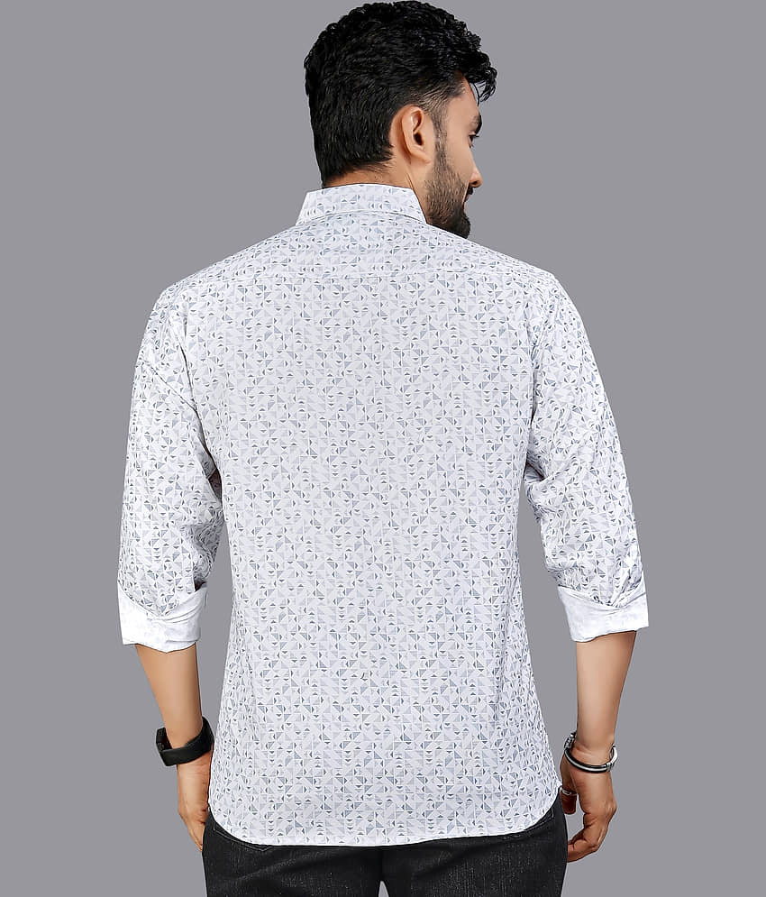 ADWYN PETER 100% Cotton Regular Fit Printed Full Sleeves Men's Casual Shirt - Light Blue ( Pack of 1 ) view 2