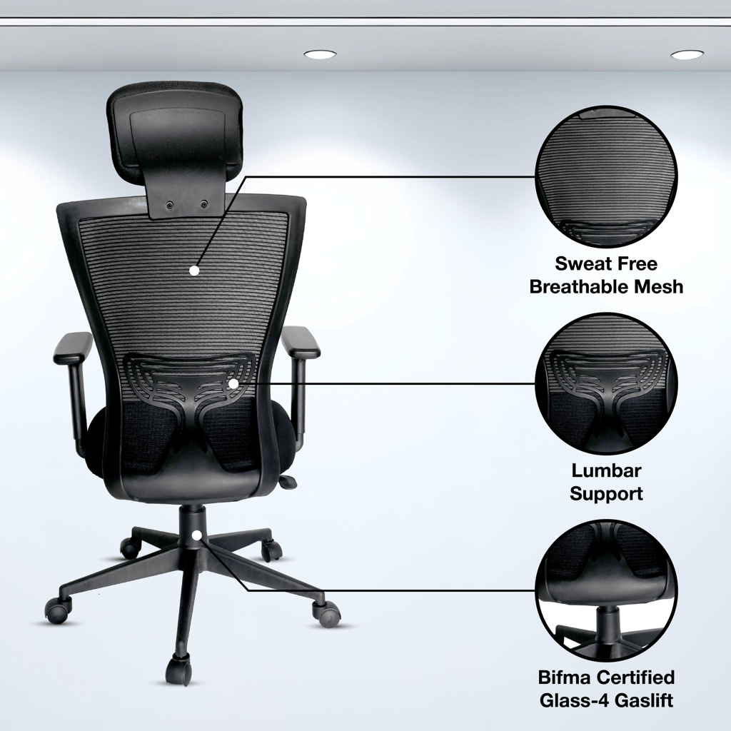 OOLIVE ELITE OC199 Executive Ergonomic High Back Office Chair, Tailored for Superior Comfort view 2