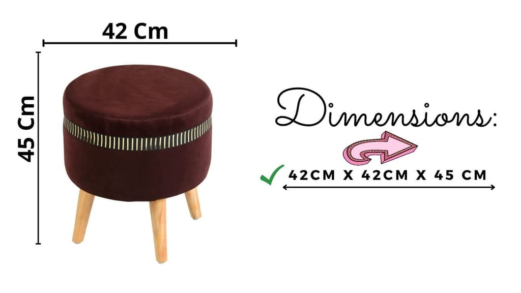ShadowKart Pouffes Sitting Stool for Living Room, Mudda Puffy Wooden Ottoman Stools, Pouffe Footstool, Pouf for Office Home Decoration & Dressing Table, 16x16x18 Inch view 2