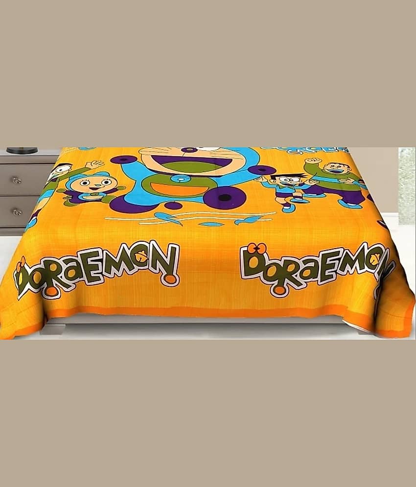 PETROSOLY Cotton 1 Double King Bedsheet with 2 Pillow Covers ( Yellow ) view 2