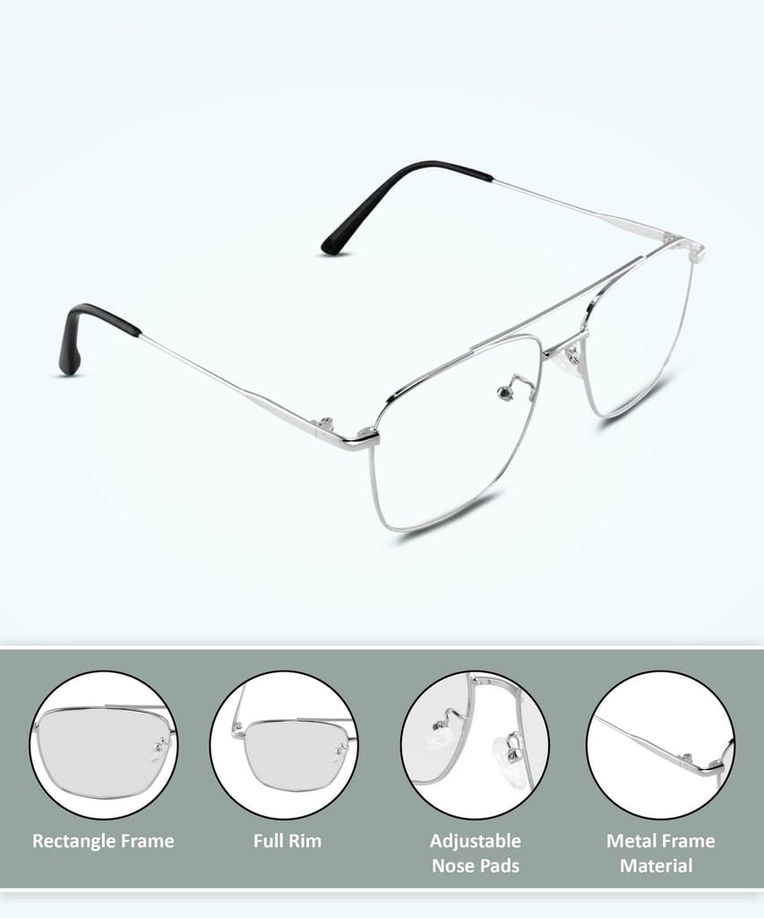 Jodykoes Stylish Looking Metal Square Frame (Silver) view 2