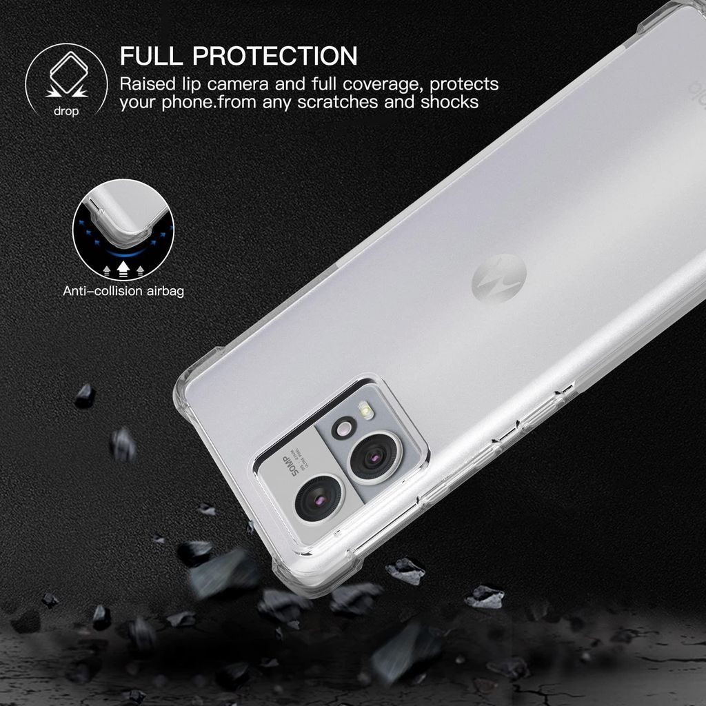 Foluu for Motorola Edge 30 Fusion Case, Crystal Clear Scratch Resistant Reinforced Corners TPU Rubber Soft Skin Silicone Protective Cover for Motorola Edge 30 Fusion 2022 view 2