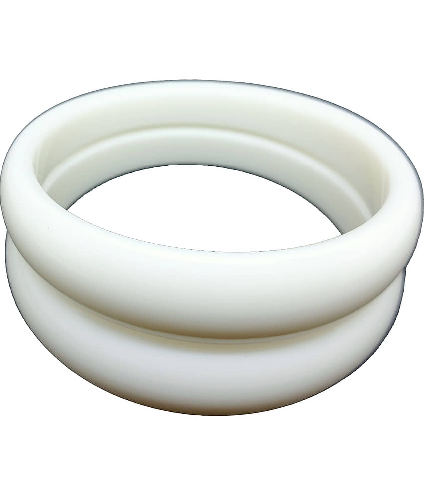 Bovzen White Bangle ( Pack of 2 )