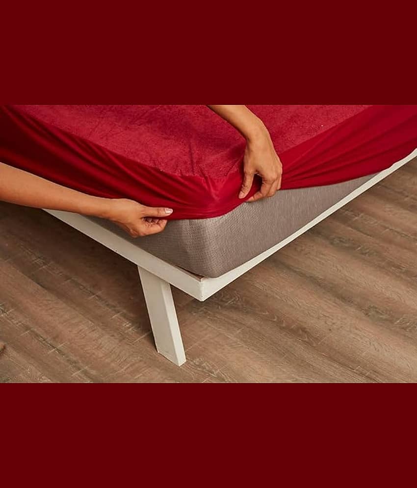Luxurious homes - Cotton Water Proof Double King Size Mattress Protector - 198 cm (78") x 183 cm (72") - Grey view 2