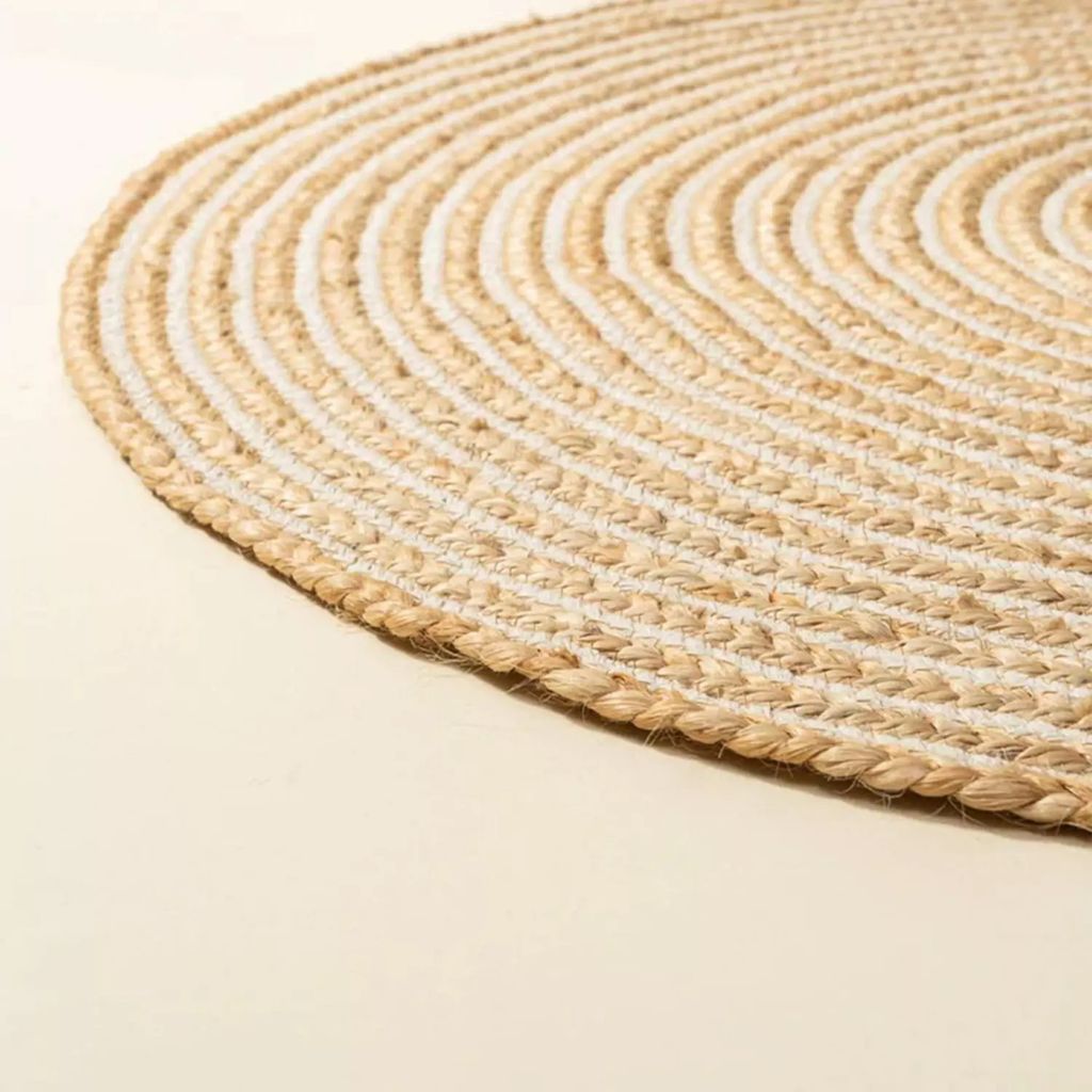 Natural Handmade Jute and Cotton Rug view 2