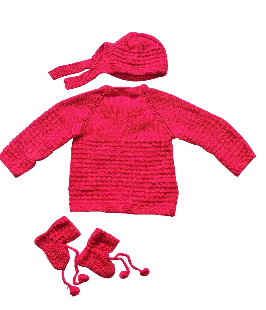 The Baby First Box Newborn Baby Handknitted Wool Sweater Set| Pack of 3 view 2