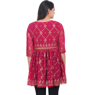 Goergette Printed Top (Red) (39) view 2