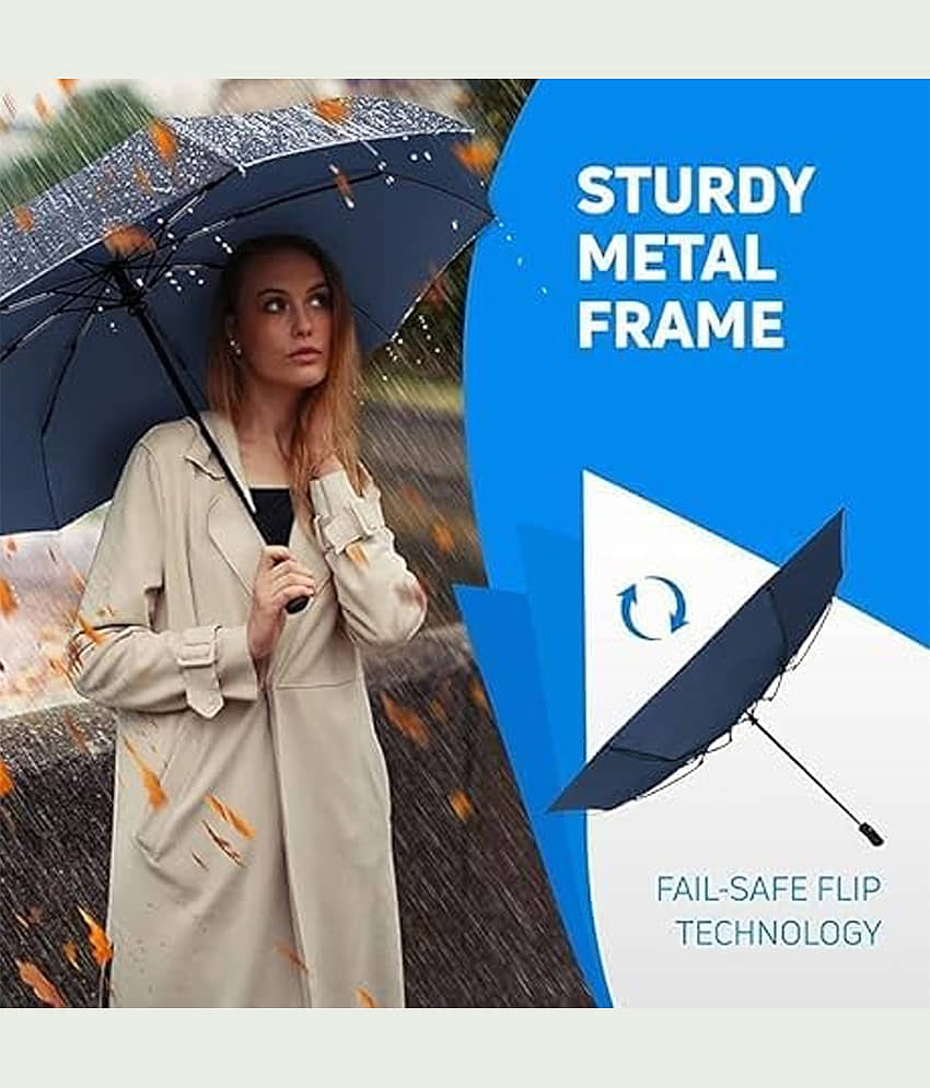 GEEO NEW Blue Auto Open and Close Umbrella for Women and Men 3 Fold Windproof view 2
