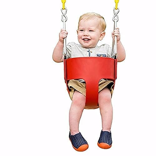 Reznor Heavy-Duty High Back Full Bucket Toddler Swing Seat with Coated Swing Chains and Carabiners for Easy Install Fully Assembled view 2