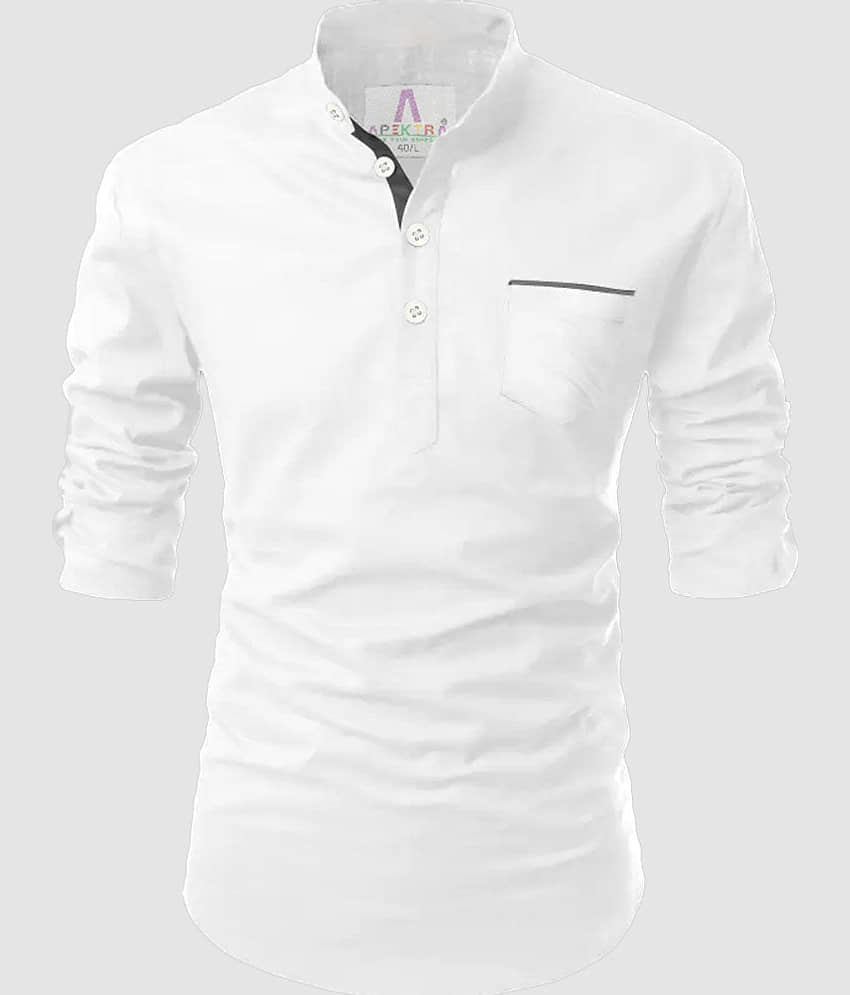 Apektra Grey Cotton Men's Shirt Style Kurta ( Pack of 1 )