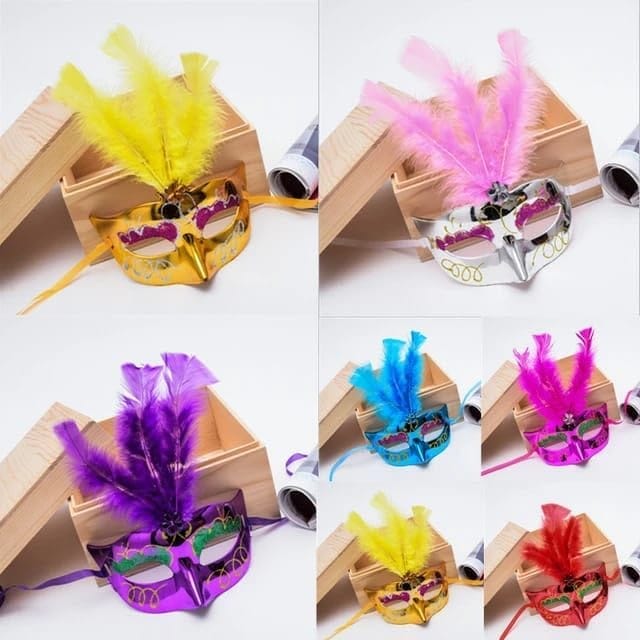 Feather Mask Venetian Party Eye Mask for Masquerade Carnival Fancy Dress mask view 2