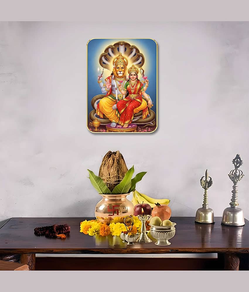 Livin'luxe Lakshmi Narasimha MDF Wall Art with Table Top Stand & Wall Hanging Hole view 2