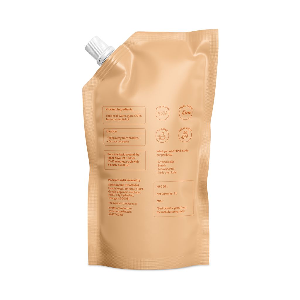 FromVedas Toilet Cleaner Liquid, | Advanced Thicker Formula | Removes Toughest Stains | Provides Long Lasting freshness- 1Litres view 2