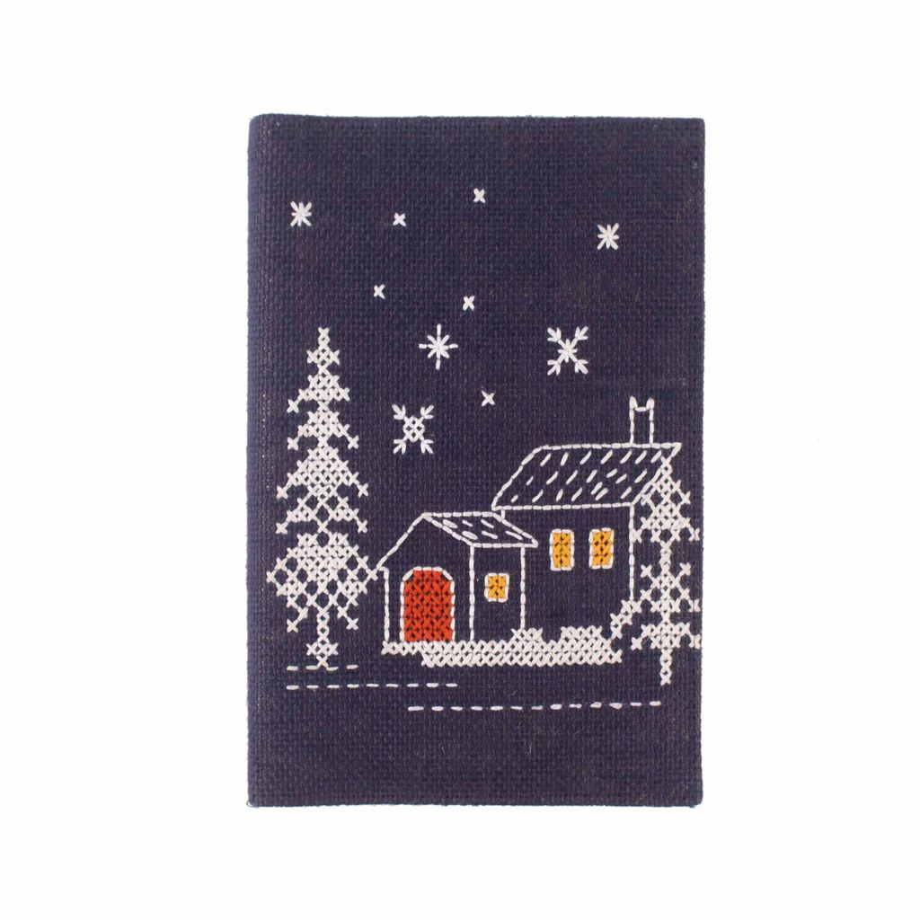 Tribes India Handmade Blue Christmas Spiral Diary Journal view 2