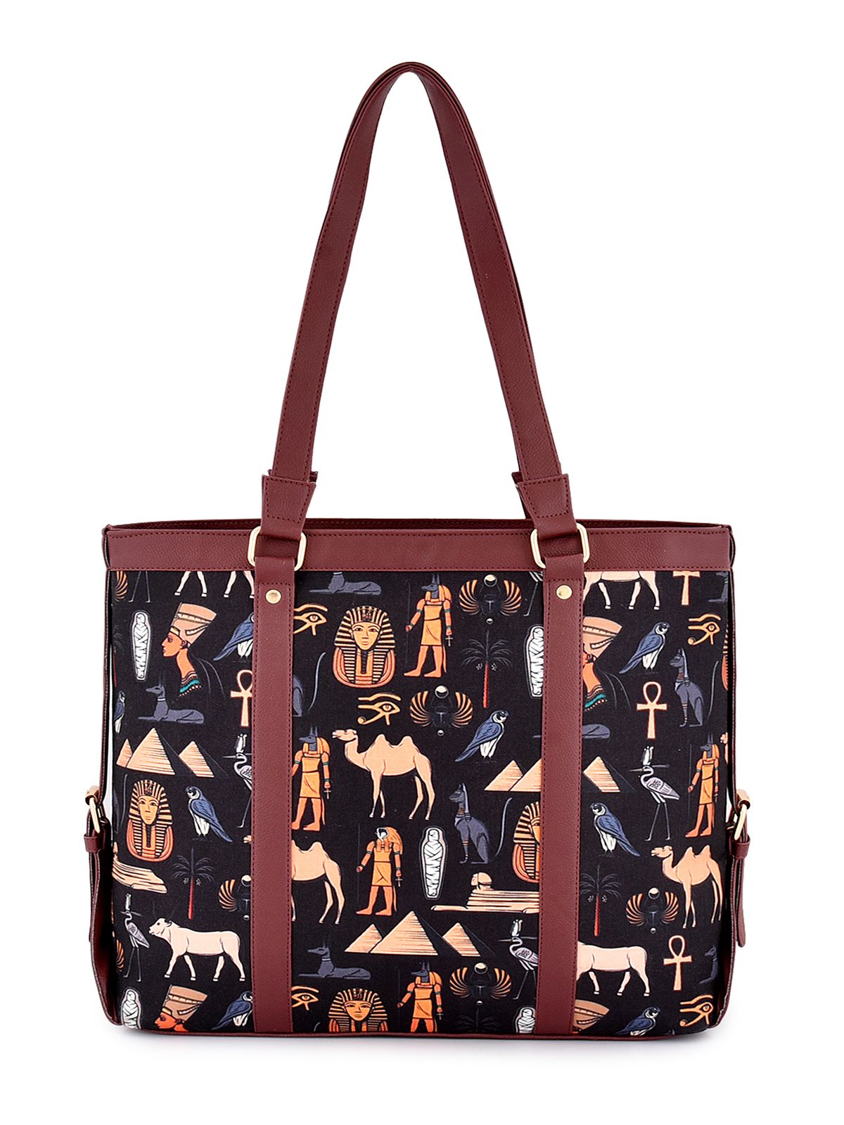 Lychee bags Women Printed Canvas Black Tote Bag view 2