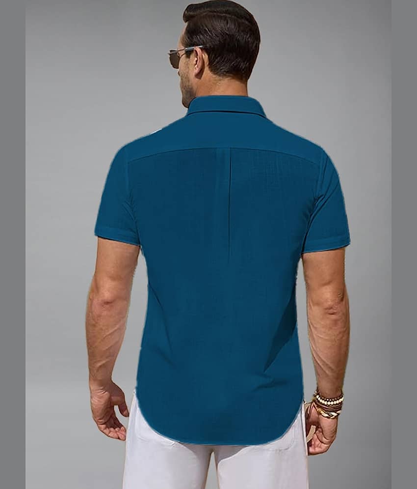 BHUVIKOO Cotton Blend Slim Fit Solids Half Sleeves Men's Casual Shirt - White ( Pack of 1 ) view 2