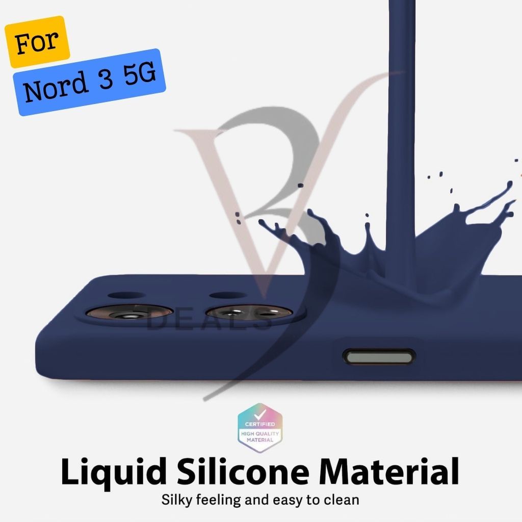 V3Deals Compatible Matte Silicone Back Cover for OnePlus Nord 3 5G Matte silicone back cover with raised camera & screen edges for enhanced protection against drops, scratches and dust. view 2