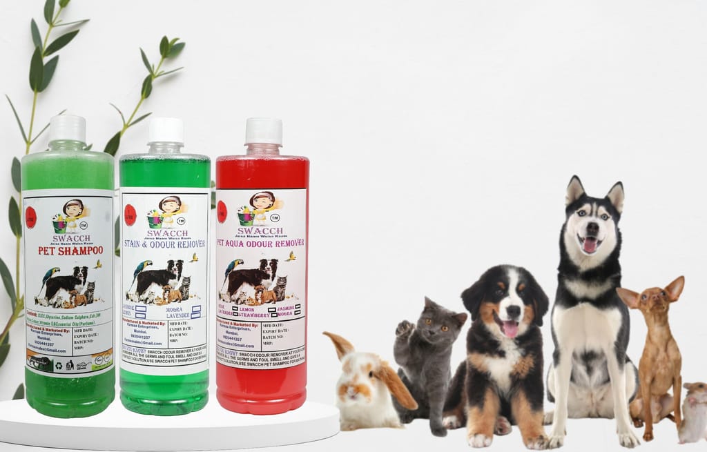 Swacch Shampoo (Jasmine) + Deodorizer (Jasmine) + Stain Remover (Strawberry) 1 Litre Each view 2
