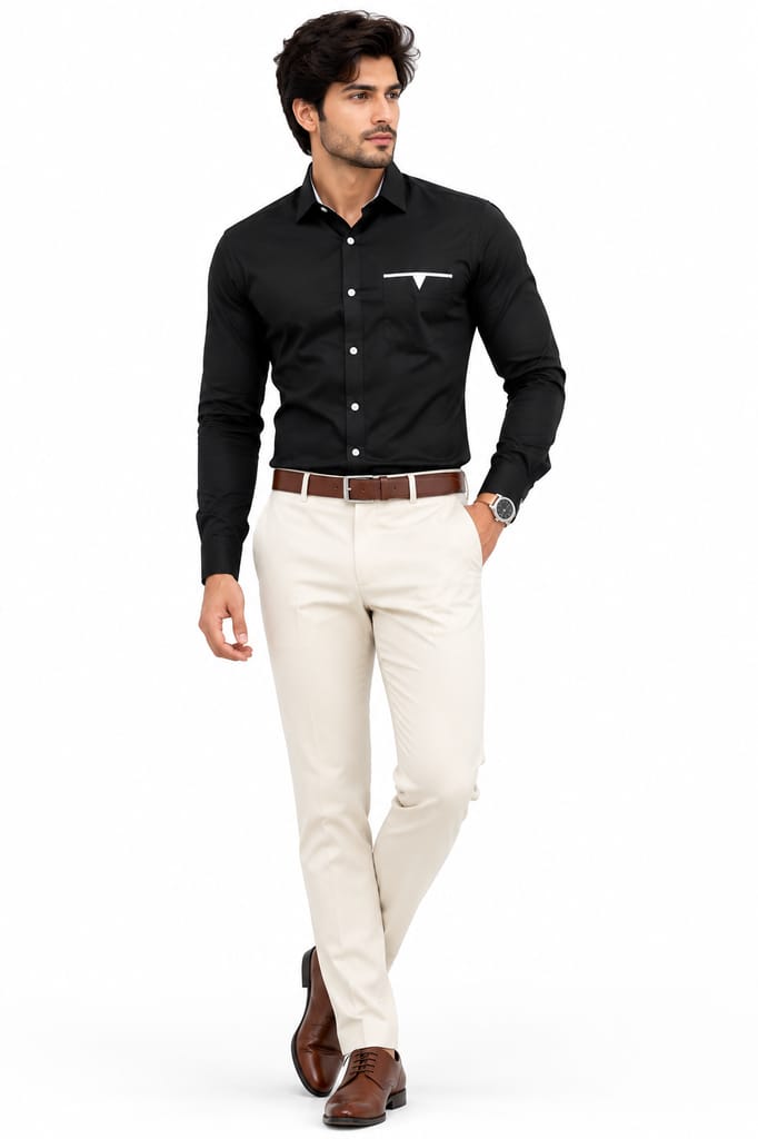 Premium Quality Stylish Formal Black Shirt for men