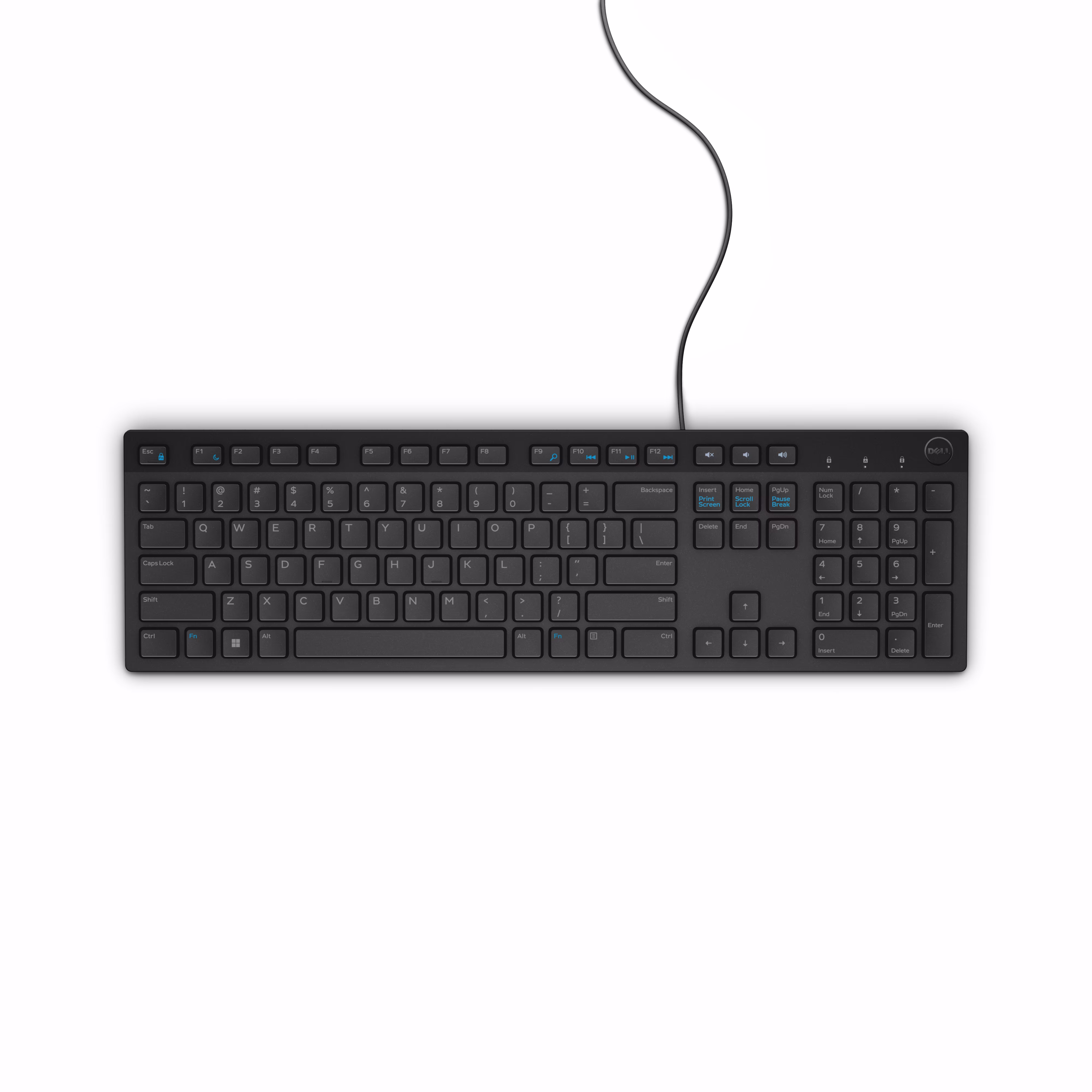 DELL WIRED MULTIMEDIA USB KEYBOARD KB216 view 2