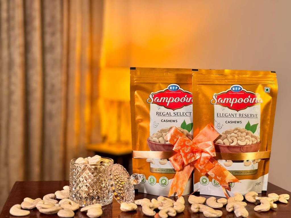 NFP SAMPOORNA Sampoorna foods Elegant & Regal Organic Premium Cashew Nuts(Kaju) Unsalted Gluten Free Dry Fruit Healthy Snack Cashews(2x250g) view 2