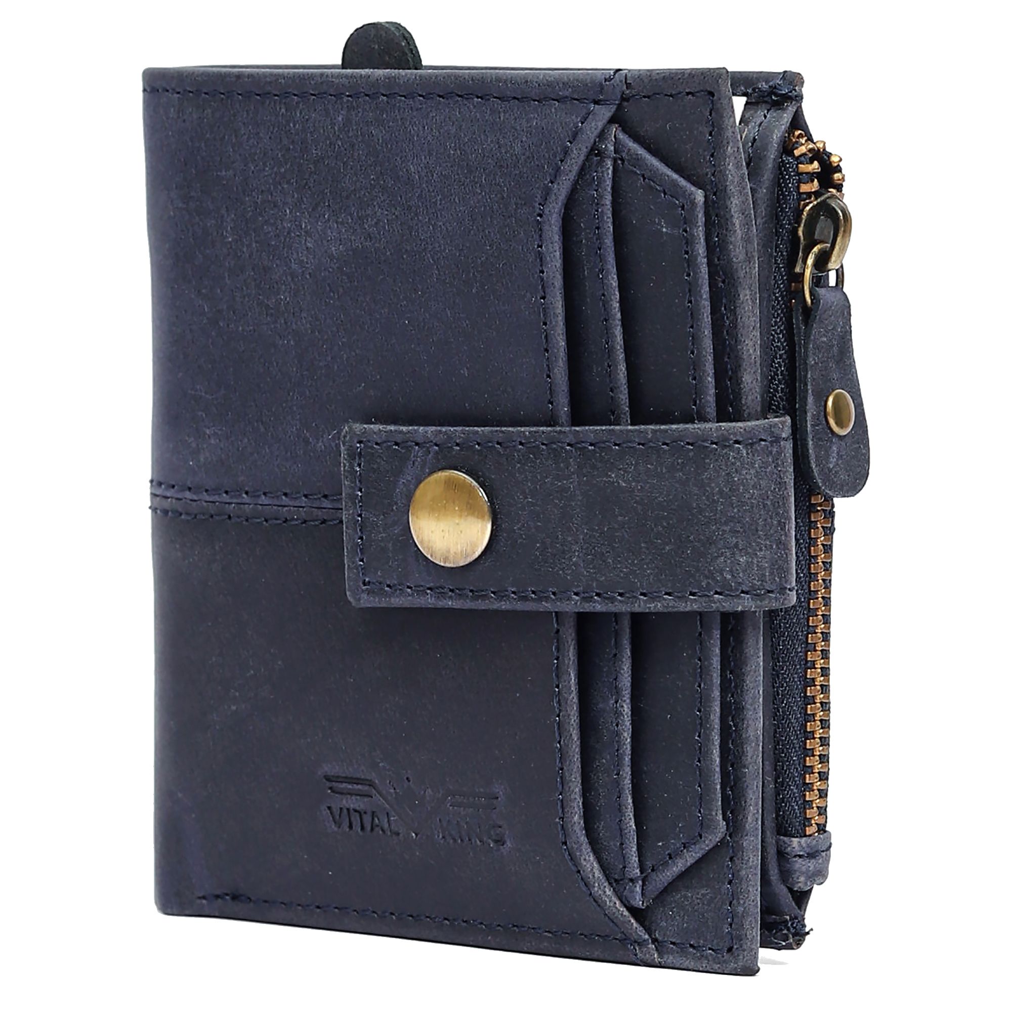 Vital King Men Trendy, Travel Light Blue Genuine Leather Wallet (11 Card Slots) view 2