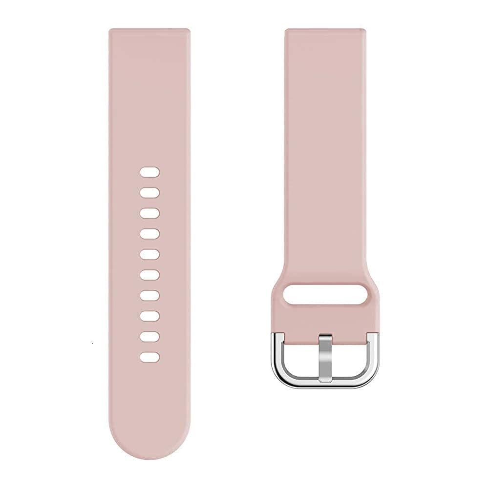 Exelent Silicone 19mm Replacement Band Strap with Metal Buckle Compatible with Smart Watch Pink view 2