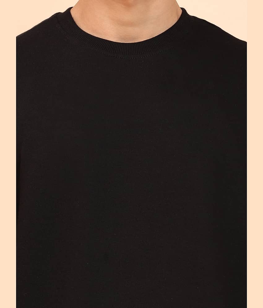 ENCIGER Men Cotton Oversized Fit Solid T-Shirt ( Orange ) view 2