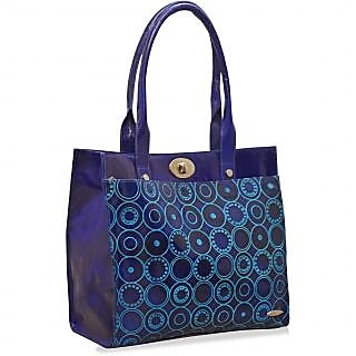 arpera Geometric Genuine Leather Office Bag Blue C11524-5A view 2