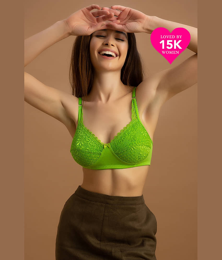 Clovia Cotton Non Padded Women's Everyday Bra ( Green ) BR0228A11