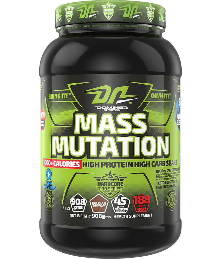 Domin8r Nutrition Mass Mutation/Weight Gainers Whey Protein Powder ( 908 gm , Chocolate - Flavour )