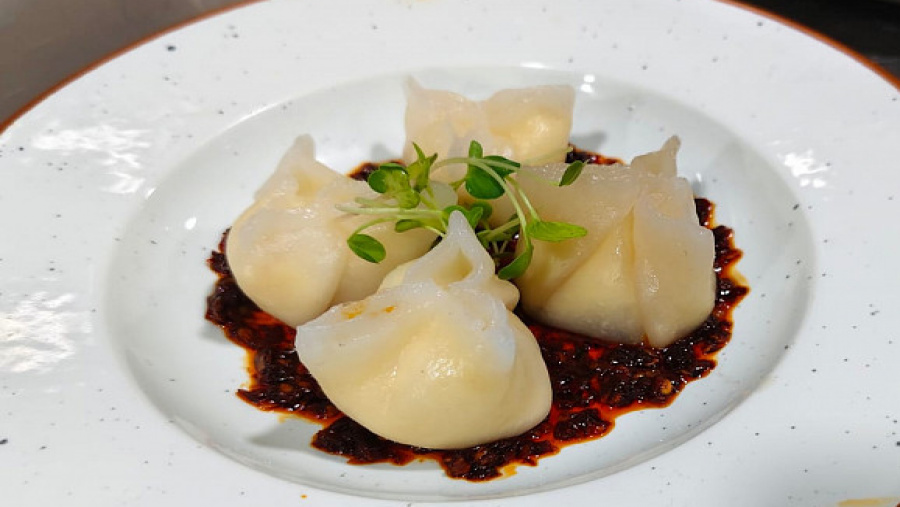 Cheese and chili oil