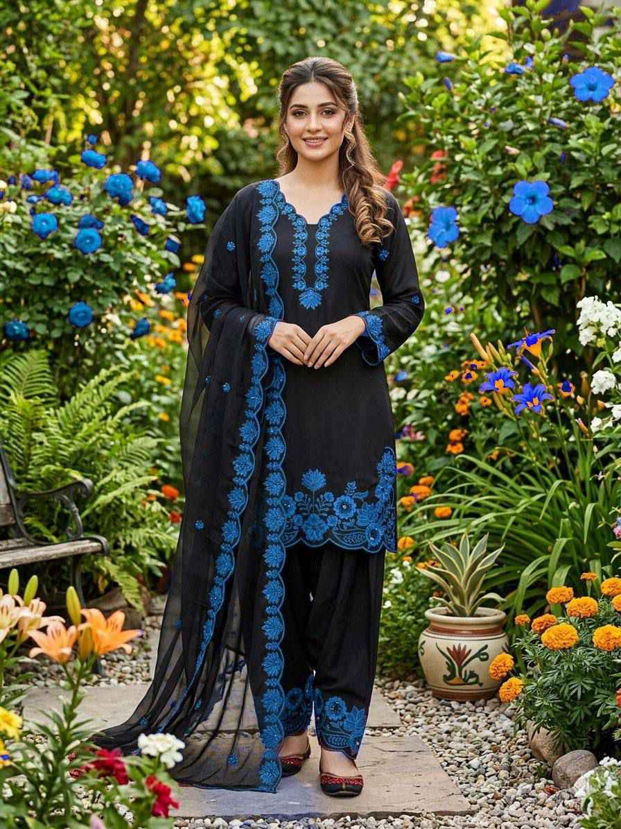Crape Silk Sequence Salwar Suit view 2