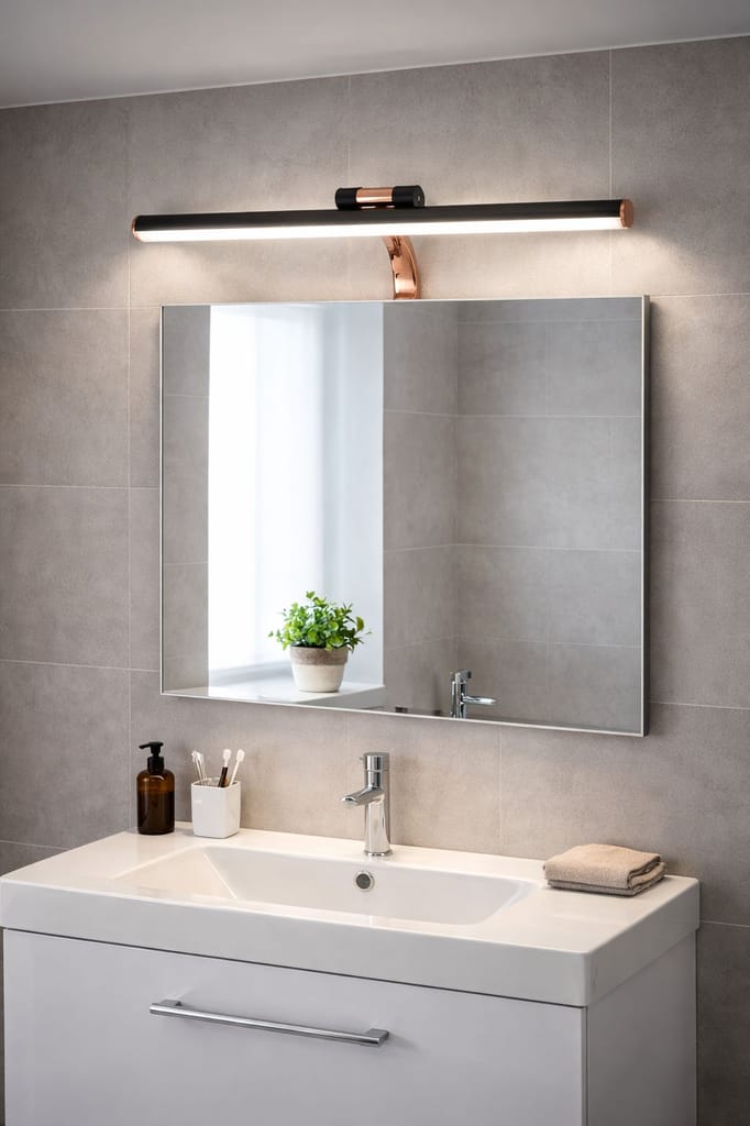 SPARKWORLD LED Picture Light Wall Lamp for Mirror & Painting | Black & Rose Gold Finish | Warm White Light | Adjustable Wall Light | Colour: LX575/12W/RG|BK view 2