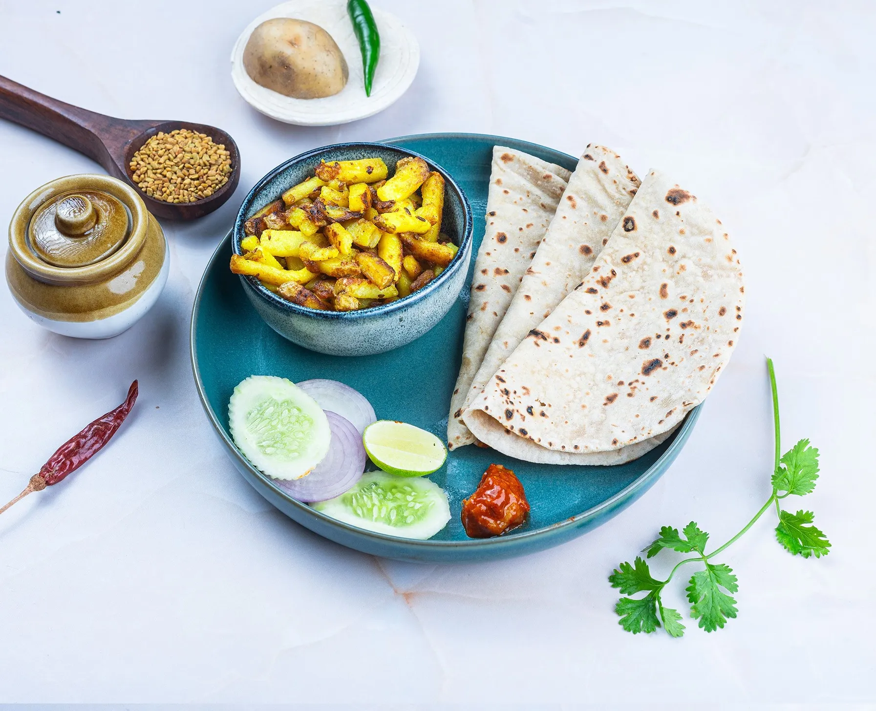 Aloo Bhujia With Bread