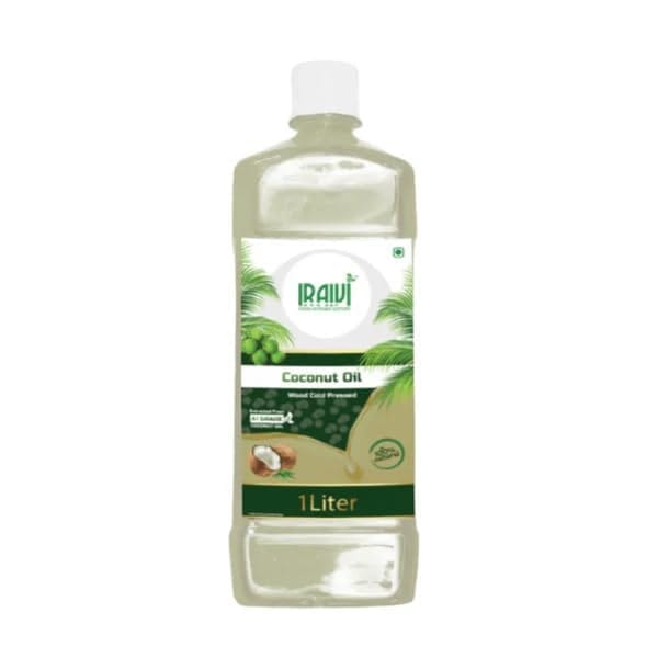Iraivi Cold Pressed Coconut Oil 1L – Wood Pressed, Unrefined, 100% Pure & Natural, Chemical Free, Virgin Coconut Oil for Cooking, Hair & Skin Care