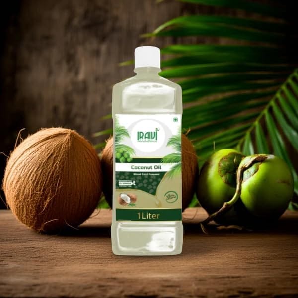 Iraivi Cold Pressed Coconut Oil 1L – Wood Pressed, Unrefined, 100% Pure & Natural, Chemical Free, Virgin Coconut Oil for Cooking, Hair & Skin Care view 2