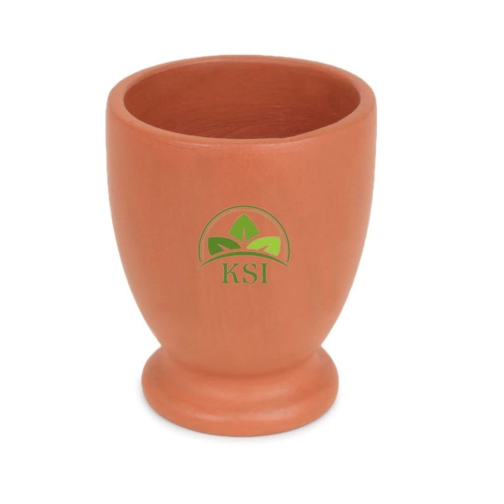 KSI Handcrafted Clay Water Glass Handmade Earthen Clay Drinking Glass (Glass Set of 2) view 2