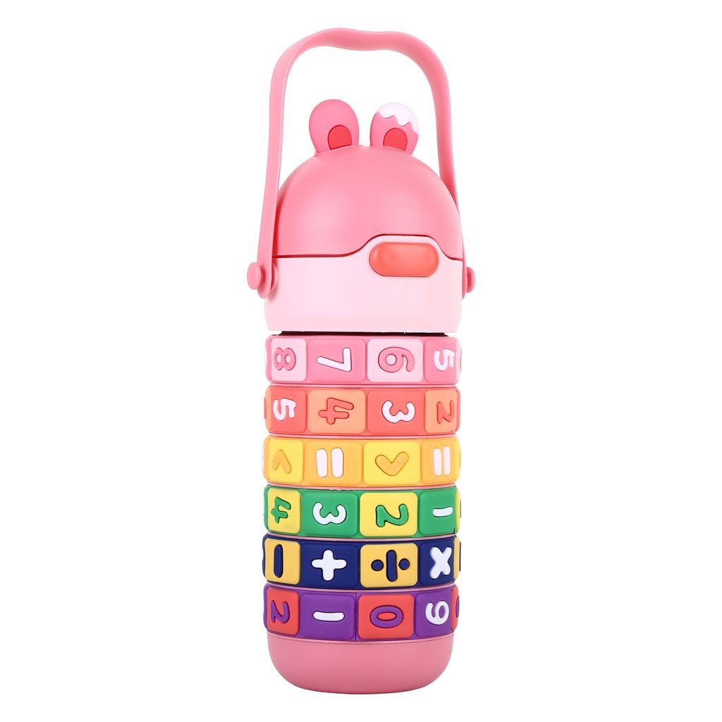 Stainless Steel Sipper Bottles Interactive Rotating Math Puzzle 500ml