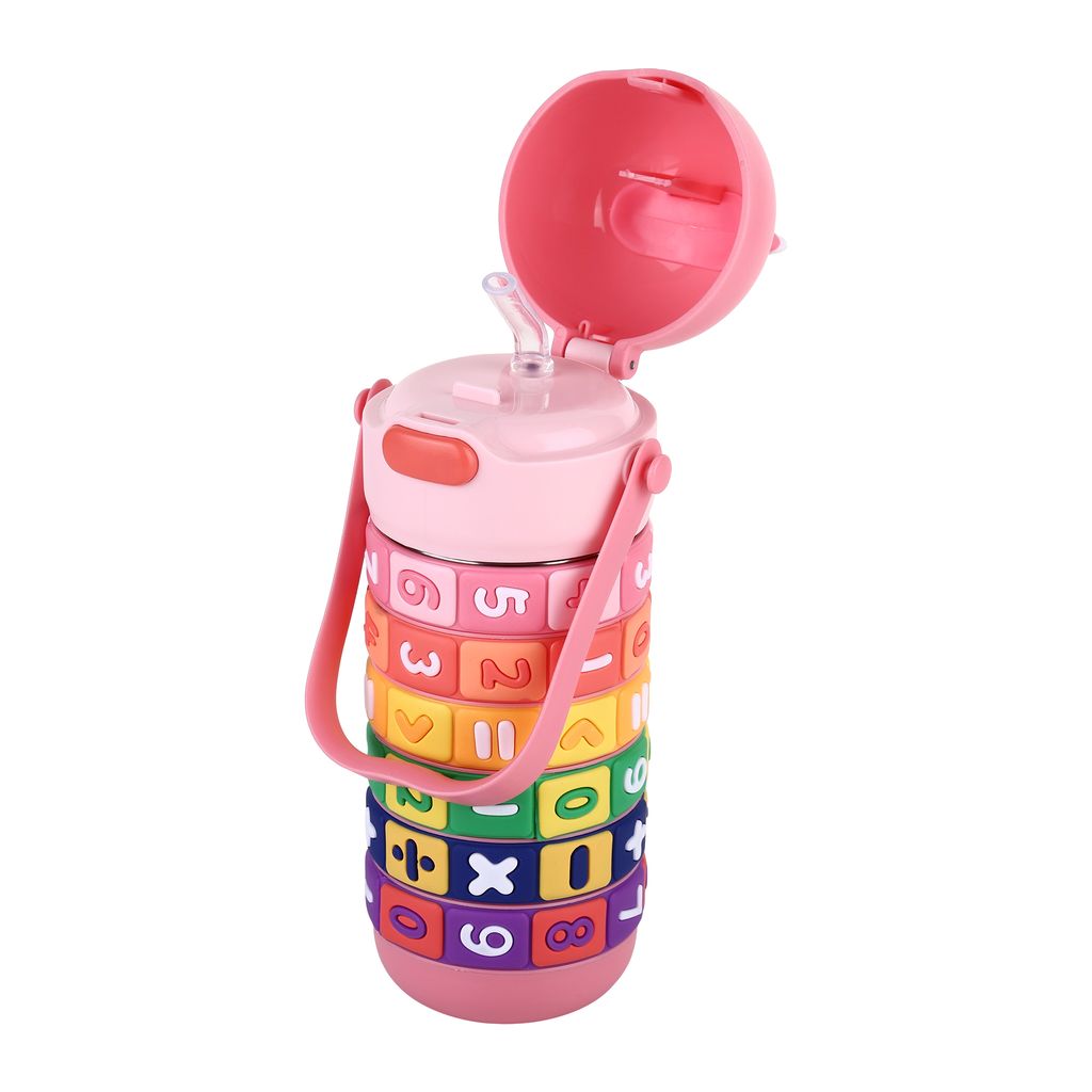 Stainless Steel Sipper Bottles Interactive Rotating Math Puzzle 500ml view 2