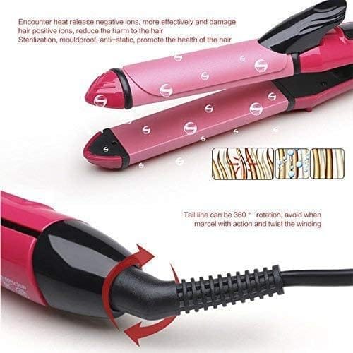 Hair Dryer With Mini Hair Straightener Curler Combos Hair Styling Tools - 1000 Watts, Multicolored view 2