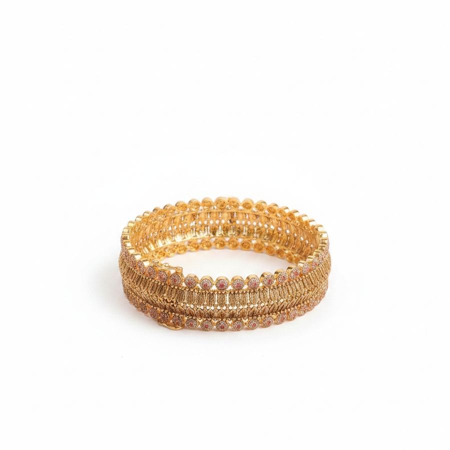 Traditional Gold-Tone Ethnic Bangles view 2