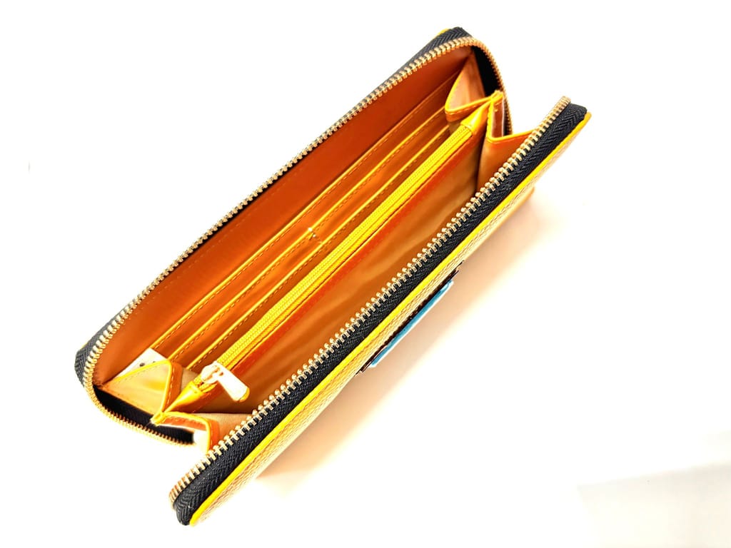 Yellow Hamsa Lippan art Handcrafted Wallet view 2