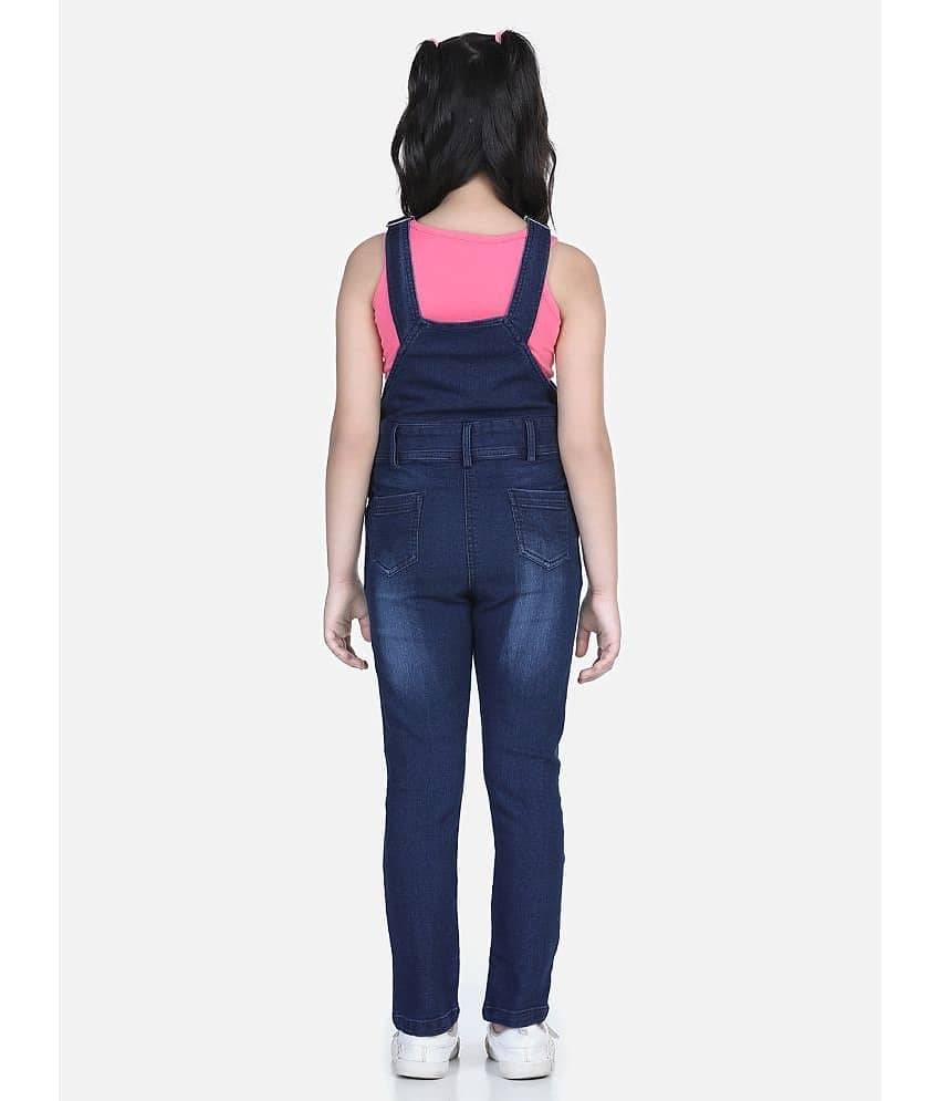 StyleStone Girls Denim Dungarees ( Pack of 1 , Blue ) view 2