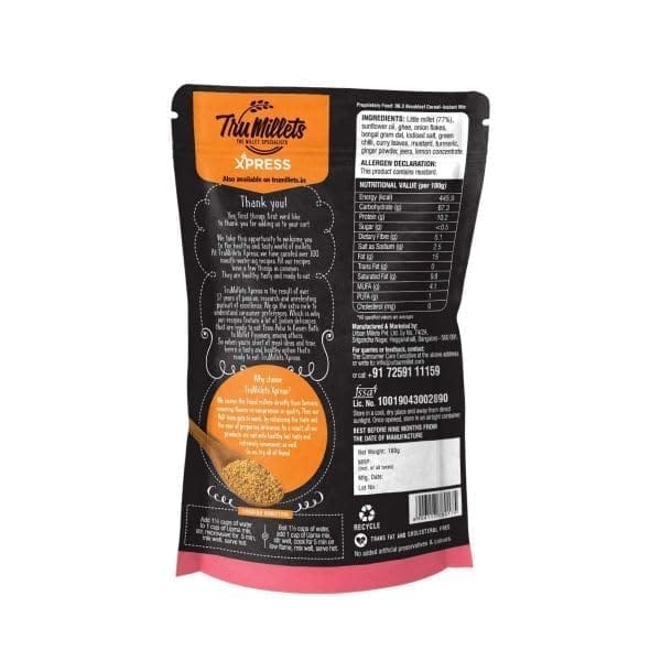 Trumillets 180 Gm Healthy Millet Upma Mix | Breakfast Mix | Ready to Eat | High Protein & Fibre Instant Food | No Preservative view 2